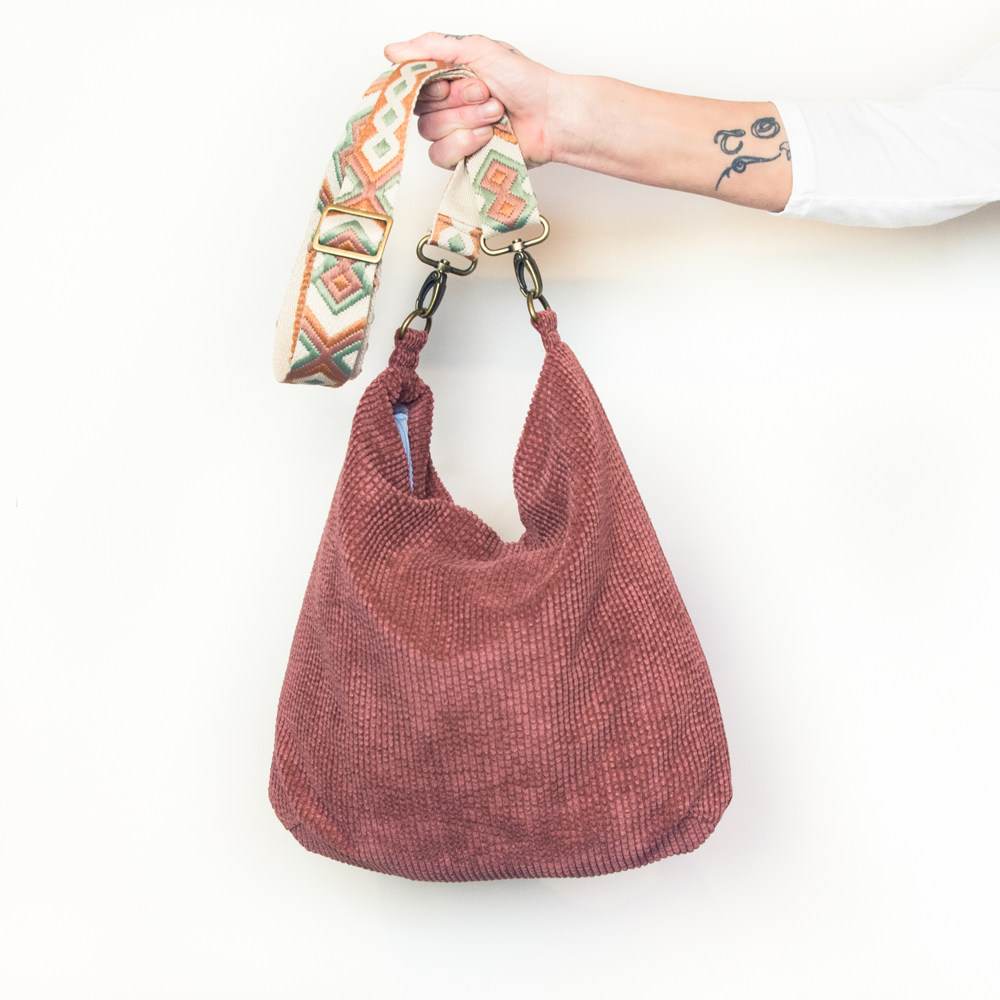 Cord Umhängetasche Altrosa Handmade – Schultertasche Altrosa Damen – Bild 7