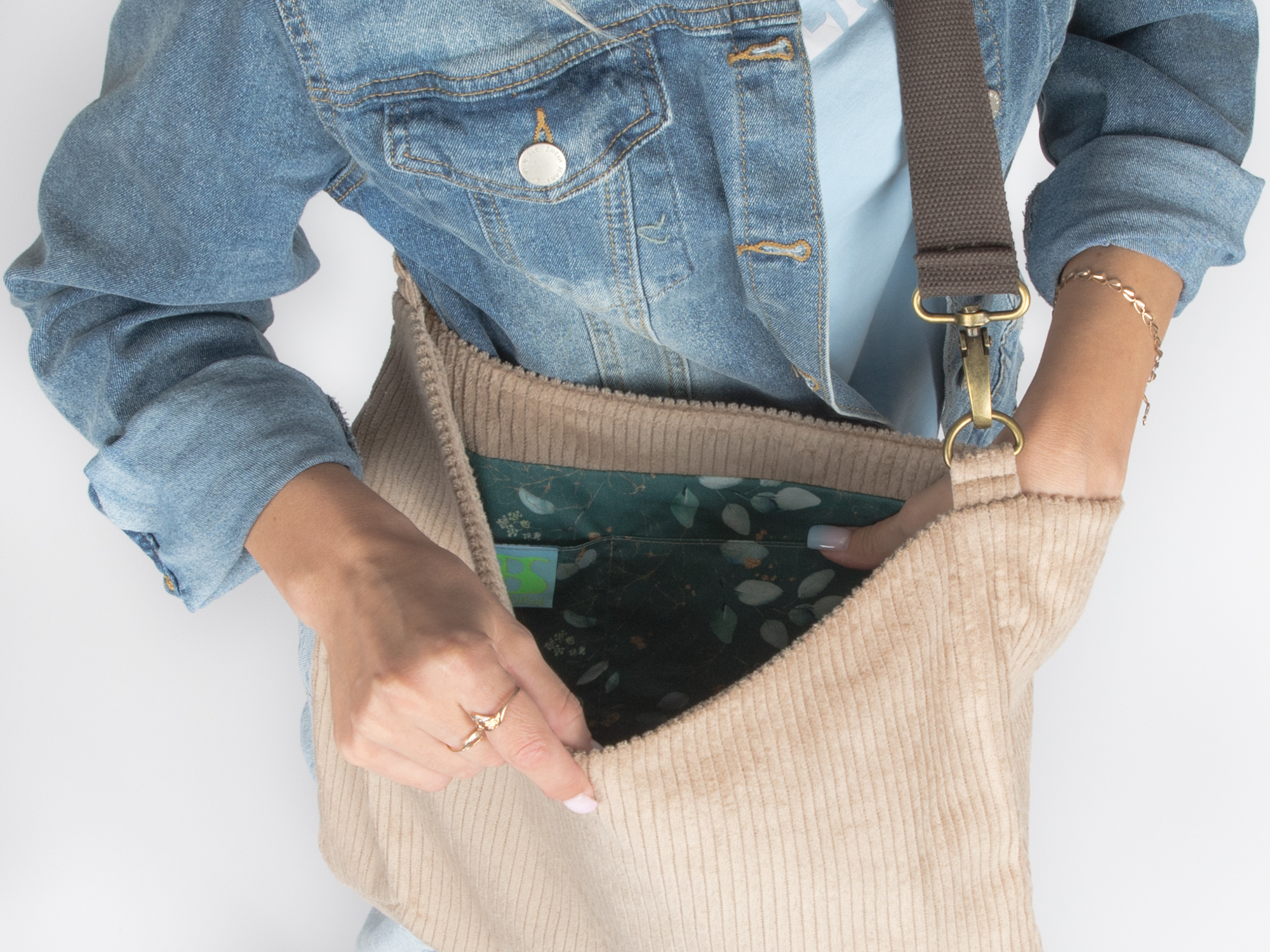Cordtasche in Taupe – Shopper in 3 Größen – Bild 13