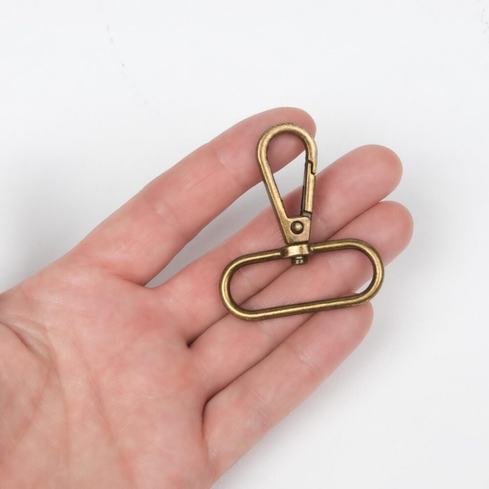 2/5/10 Karabiner 38mm, Karabinerhaken Metall bronzefarben, Taschenzubehör für Bauchtaschen